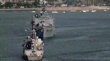WATCH: Two U.S. Navy ships nearly collide in San Diego Bay