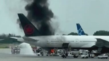 Huge fire erupts on Montreal airport tarmac amid heat wave