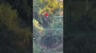 Terrifying zipline accident | Boy survives 12-metre plunge! #shorts