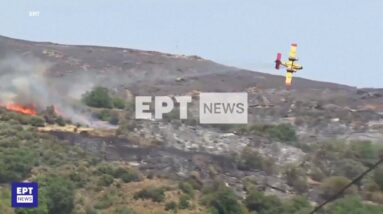 WARNING: Video shows plane crashing while fighting wildfires in Greece