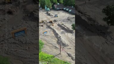 WATCH: Drone captures severe flood damage in Southern Vermont #shorts