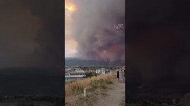 Kelowna residents witness massive blaze in B.C. mountains  #shorts