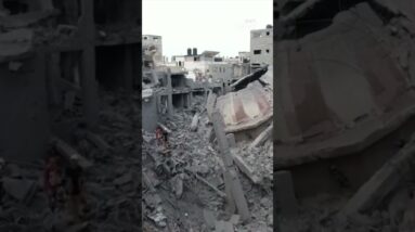 Drone footage captures destruction in Gaza #shorts