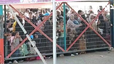 People gather at Rafah crossing as border opens for the first time