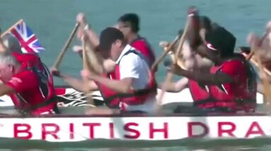 Prince William participates in dragon boat race in Singapore