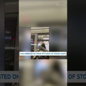 Man caught pushing rack of stolen coats onto Vancouver SkyTrain