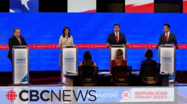 Four Republican candidates attack each other on Trump-less debate stage