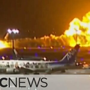 Video captures fiery crash between passenger plane and Japanese coast guard aircraft