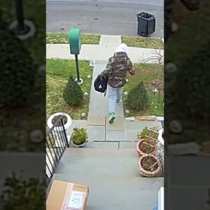 Heroic moment: Passerby takes down fleeing porch pirate #shorts #shortsviral