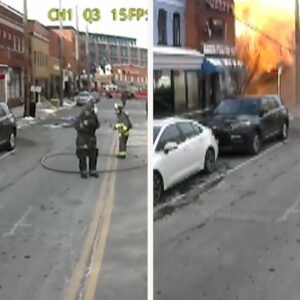 Video captures exact moment gas explosion levels building