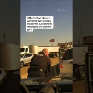 Officer saves driver choking on gum