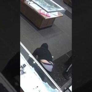 Video shows suspects waving weapons, smashing glass in Toronto jewelry store robbery