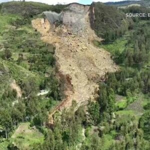 Drone video shows scale of landslide in Papua New Guinea