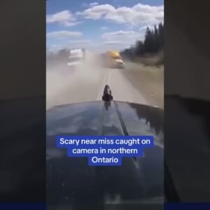 Scary near miss caught on camera in northern Ontario